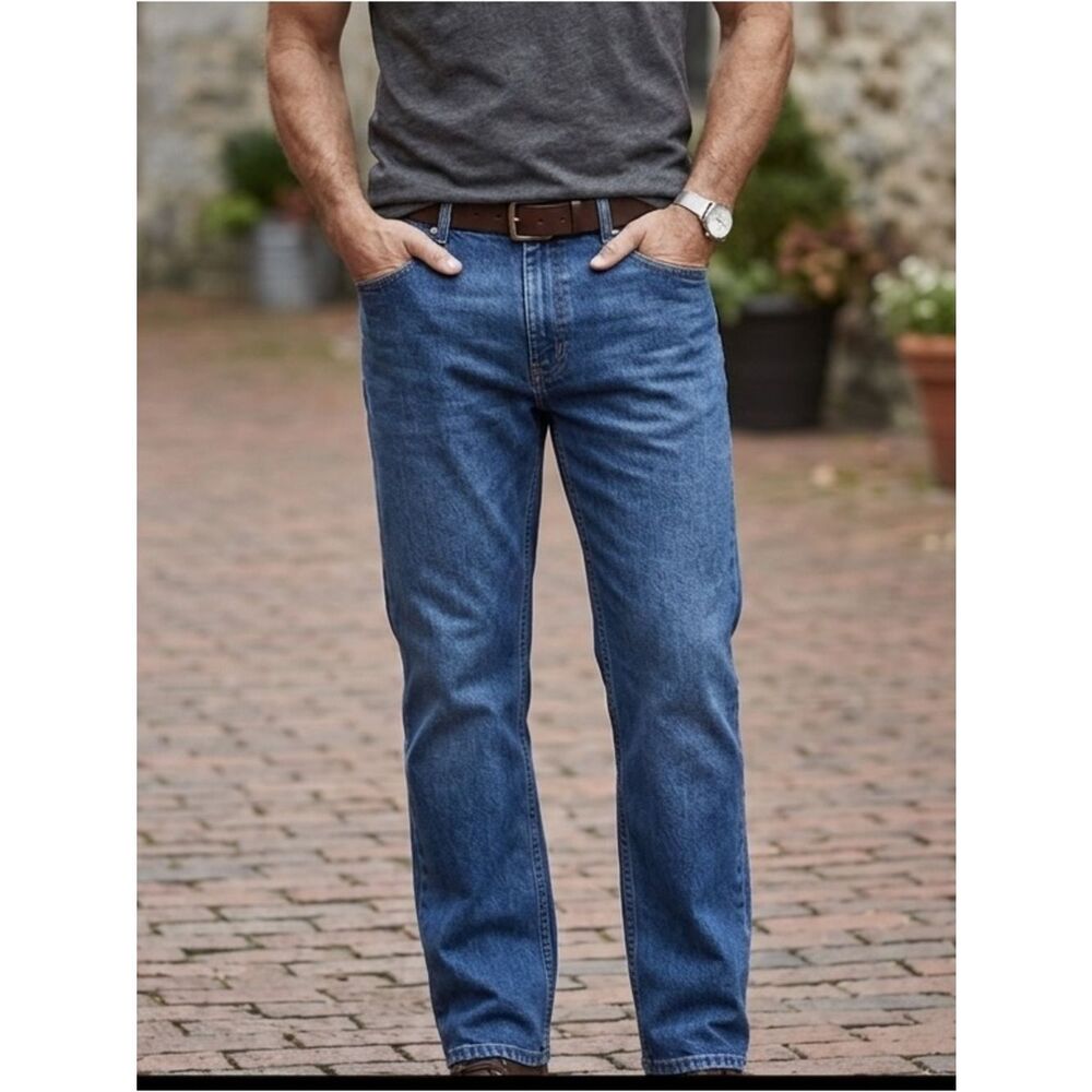Take 50% OFF- Lee Men’s Straight Leg Denim Jeans in Blue, Size- 46X30